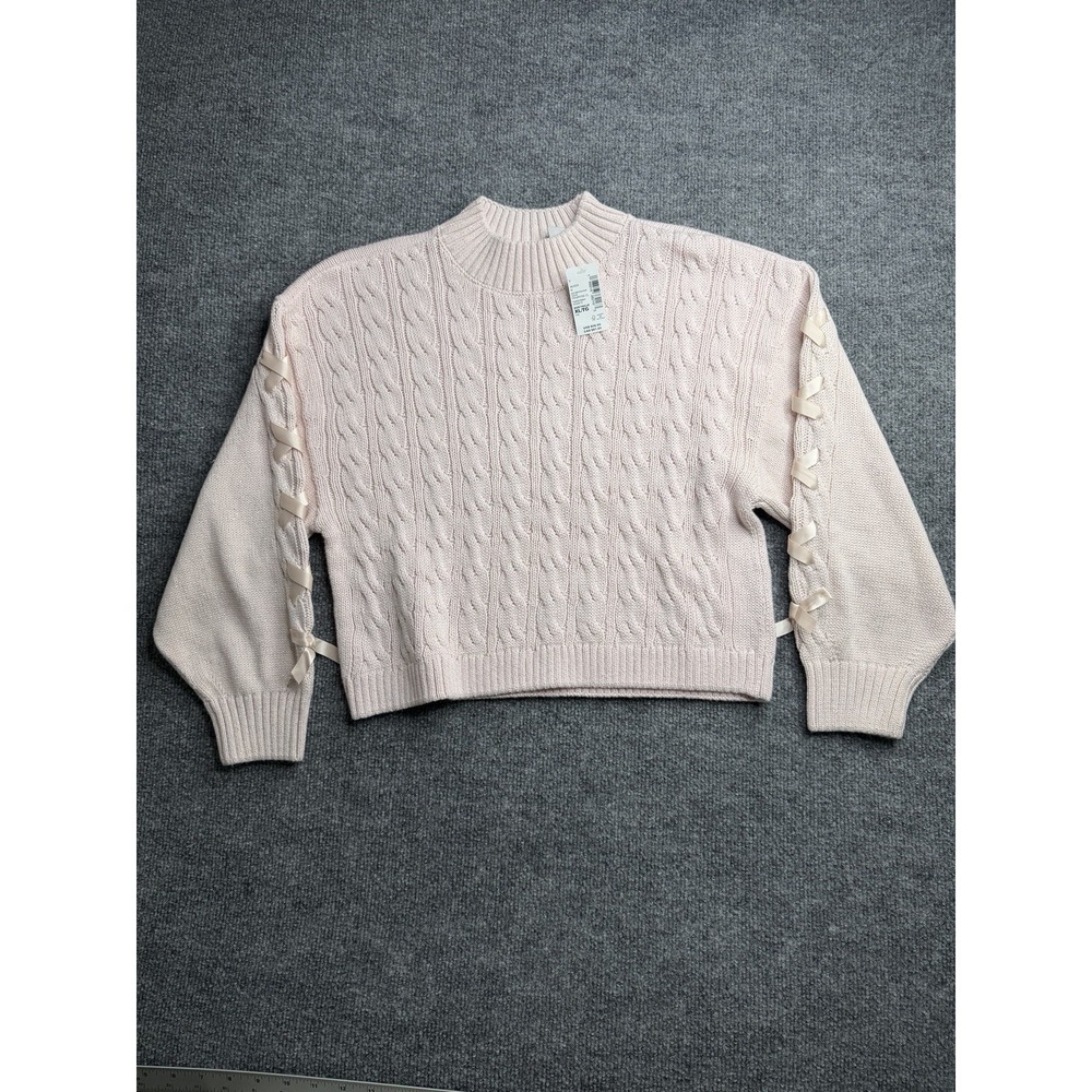 The Children's Place Girls Ribbon Cable Knit Pullover Sweater XL 14 NWT
